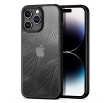 DUX DUCIS AIMO műanyag telefonvédő (közepesen ütésálló, szilikon keret, kamera védelem, matt, hullám minta) FEKETE Apple iPhone 15 Pro Max
