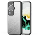 DUX DUCIS AIMO műanyag telefonvédő (közepesen ütésálló, szilikon keret, kamera védelem, matt, hullám minta) FEKETE Huawei P60 Pro