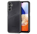 DUX DUCIS AIMO műanyag telefonvédő (közepesen ütésálló, szilikon keret, kamera védelem, matt, hullám minta) FEKETE Samsung Galaxy A15 5G (SM-A156)