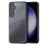 DUX DUCIS AIMO műanyag telefonvédő (közepesen ütésálló, szilikon keret, kamera védelem, matt, hullám minta) FEKETE Samsung Galaxy S24 Plus (SM-S926)
