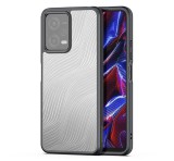 DUX DUCIS AIMO műanyag telefonvédő (közepesen ütésálló, szilikon keret, kamera védelem, matt, hullám minta) FEKETE Xiaomi Redmi Note 12 5G