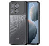 DUX DUCIS AIMO műanyag telefonvédő (ütésállóság, szilikon keret, kameravédő, matt, hullám) FEKETE Xiaomi Poco F6 Pro