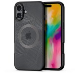 DUX DUCIS AIMO szilikon telefonvédő (ütésállóság, kameravédő, MagSafe, hullám) FEKETE Apple iPhone 16