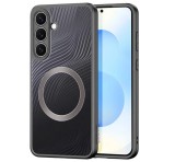 DUX DUCIS AIMO szilikon telefonvédő (ütésállóság, kameravédő, MagSafe, hullám) FEKETE Samsung Galaxy S25 FE (SM-S731)