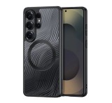 DUX DUCIS AIMO szilikon telefonvédő (ütésállóság, kameravédő, MagSafe, hullám) FEKETE Samsung Galaxy S26 Ultra (SM-S948)