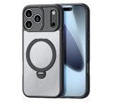 DUX DUCIS AIMO szilikon telefonvédő (ütésállóság, kameravédő, MagSafe, kitámasztó, hullám) FEKETE Apple iPhone 17 Pro