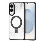 DUX DUCIS AIMO szilikon telefonvédő (ütésállóság, kameravédő, MagSafe, kitámasztó, hullám) FEKETE Samsung Galaxy S25 Edge (SM-S937)