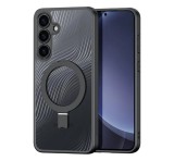 DUX DUCIS AIMO szilikon telefonvédő (ütésállóság, kameravédő, MagSafe, kitámasztó, hullám) FEKETE Samsung Galaxy S25 Plus (SM-S936)