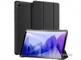 Dux Ducis álló, bőr hatású aktív flip tok Samsung Galaxy Tab A7 10.4 készülékhez, fekete, textil mintás