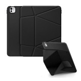 Dux ducis Apple IPAD Pro 11 (2024) vers tok álló, bőr hatású (aktív flip, oldalra nyíló, trifold, asztali tartó) fekete