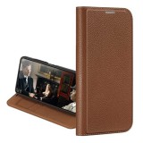 DUX DUCIS Apple iPhone 14 Pro skin x2 tok álló, bőr hatású (flip, közepesen ütésálló, asztali tartó, prémium) barna