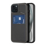 Dux Ducis Apple iPhone 15 Plus rafi ii mag szilikon telefonvédő (kitámasztó, kártyazseb, rfid, magsafe) fekete
