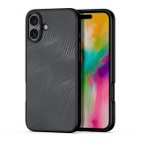 Dux ducis Apple iPhone 16 Plus aimo műanyag telefonvédő (ütésállóság, szilikon keret, kameravédő, matt, hullám) fekete