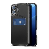 Dux ducis Apple iPhone 16 Plus rafi ii mag szilikon telefonvédő (kitámasztó, kártyazseb, rfid, magsafe) fekete