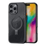 Dux ducis Apple iPhone 16 Pro Max aimo védő (ütésálló, szilikon keret, kameravédő, magsafe, kitámasztó, hullám) fekete