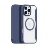 Dux ducis Apple iPhone 16 Pro Max skin x pro tok álló, bőr hatású (flip, oldalra nyíló, rfid, magsafe) sötétkék