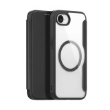 Dux Ducis Apple iPhone 16e skin x pro tok álló, bőr hatású (flip, oldalra nyíló, rfid, magsafe) fekete