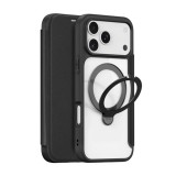 Dux ducis Apple iPhone 17 Pro skin x pro tok álló, bőr hatású (flip, oldalra nyíló, rfid, kitámasztó, magsafe) fekete