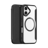 Dux ducis Apple iPhone 17 skin x pro tok álló, bőr hatású (flip, oldalra nyíló, rfid, magsafe) fekete