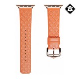Dux Ducis Apple Watch Series 9 41mm pótszíj (egyedi méret, valódi bőr, 3d rombusz minta) narancssárga