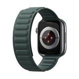 Dux Ducis Apple Watch Series SE 40mm bl pótszíj (egyedi méret, szilikon, dombor minta, mágneses) sötétzöld