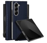 DUX DUCIS BRIL műanyag telefonvédő (ütésállóság, bőr hatású hátlap, asztali tartó, ceruzatartó, rombusz) SÖTÉTKÉK Samsung Galaxy Z Fold7 (SM-F966)