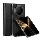 DUX DUCIS BRIL műanyag telefonvédő (ütésállóság, bőr hatású hátlap, asztali tartó, rombusz) FEKETE Honor Magic V5