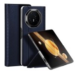 DUX DUCIS BRIL műanyag telefonvédő (ütésállóság, bőr hatású hátlap, asztali tartó, rombusz) SÖTÉTKÉK Honor Magic V3 5G