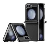 DUX DUCIS BRIL műanyag telefonvédő (ütésállóság, bőr hatású hátlap, rombusz) FEKETE Samsung Galaxy Z Flip6 5G (SM-F741)