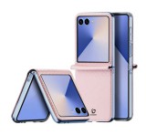 DUX DUCIS BRIL műanyag telefonvédő (ütésállóság, bőr hatású hátlap, rombusz) RÓZSASZÍN Samsung Galaxy Z Flip7 (SM-F766)