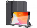 Dux Ducis Domo álló, bőr hatású aktív flip tok Apple iPAD 10.2 (2019) készülékhez, fekete, textil mintás