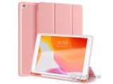 Dux Ducis Domo álló, bőr hatású aktív flip tok Apple iPAD 10.2 (2019) készülékhez, rozéarany, textil mintás