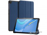 Dux Ducis Domo álló, bőr hatású aktív flip tok Huawei MatePad T10 LTE készülékhez, sötétkék, textil mintás