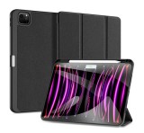 DUX DUCIS DOMO tok álló, bőr hatású (aktív FLIP, oldalra nyíló, TRIFOLD, asztali tartó, ceruza tartó) FEKETE Apple IPAD Pro 11 (2024)