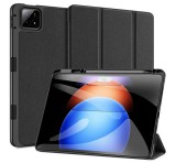 DUX DUCIS DOMO tok álló, bőr hatású (aktív FLIP, oldalra nyíló, TRIFOLD, asztali tartó, ceruza tartó) FEKETE Xiaomi Pad 6S Pro
