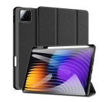 DUX DUCIS DOMO tok álló, bőr hatású (aktív FLIP, oldalra nyíló, TRIFOLD, asztali tartó, ceruza tartó) FEKETE Xiaomi Pad 7 Pro, Pad 7