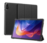 DUX DUCIS DOMO tok álló, bőr hatású (aktív FLIP, oldalra nyíló, TRIFOLD, asztali tartó, ceruza tartó) FEKETE Xiaomi Redmi Pad 2