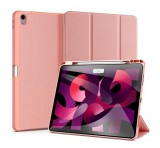 DUX DUCIS DOMO tok álló, bőr hatású (aktív FLIP, oldalra nyíló, TRIFOLD, asztali tartó, ceruza tartó) RÓZSASZÍN Apple IPAD Air 13 (2024)