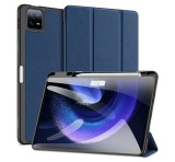 DUX DUCIS DOMO tok álló, bőr hatású (aktív FLIP, oldalra nyíló, TRIFOLD, asztali tartó, ceruza tartó) SÖTÉTKÉK Xiaomi Pad 6