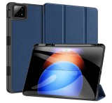 DUX DUCIS DOMO tok álló, bőr hatású (aktív FLIP, oldalra nyíló, TRIFOLD, asztali tartó, ceruza tartó) SÖTÉTKÉK Xiaomi Pad 6S Pro