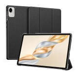 DUX DUCIS DOMO tok álló, bőr hatású (aktív FLIP, oldalra nyíló, TRIFOLD, asztali tartó) FEKETE Honor Pad X9a