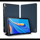 DUX DUCIS DOMO tok álló, bőr hatású (aktív FLIP, oldalra nyíló, TRIFOLD asztali tartó funkció, textil minta) SÖTÉTKÉK [Huawei MediaPad M6 10.8 LTE] (5996457892945)