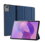 DUX DUCIS DOMO tok álló, bőr hatású (aktív FLIP, oldalra nyíló, TRIFOLD, asztali tartó, textil minta) SÖTÉTKÉK Lenovo Idea Tab (TB336ZU) 5G