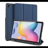 DUX DUCIS DOMO tok álló, bőr hatású (aktív FLIP, oldalra nyíló, TRIFOLD S pencil tartó, textil minta) SÖTÉTKÉK [Samsung Galaxy Tab S6 Lite 10.4 LTE (SM-P619) 2022] (5996457968336)