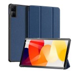 DUX DUCIS DOMO tok álló, bőr hatású (aktív, oldalra nyíló, TRIFOLD, asztali tartó, textil minta) SÖTÉTKÉK Xiaomi Redmi Pad SE