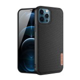 Dux Ducis Fino Apple iPhone 12 Pro Max szilikon telefonvédő (műanyag belső, közepesen ütésálló, rács minta) fekete