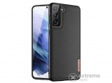 Dux Ducis Fino gumi/szilikon tok Samsung Galaxy S21 Plus (SM-G996) 5G készülékhez, fekete, rács mintás