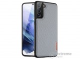Dux Ducis Fino gumi/szilikon tok Samsung Galaxy S21 Plus (SM-G996) 5G készülékhez, szürke, rács mintás