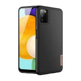 Dux Ducis Fino Samsung Galaxy A03s (SM-A037F) szilikon védő (műanyag belső, közepesen ütésálló, rács minta) fekete