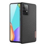 Dux Ducis Fino Samsung Galaxy A72 (SM-A726F) szilikon védő (műanyag belső, közepesen ütésálló, rács minta) fekete
